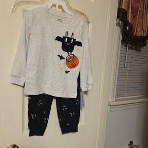 Carter's Black and White Bat Pajama Set 3t